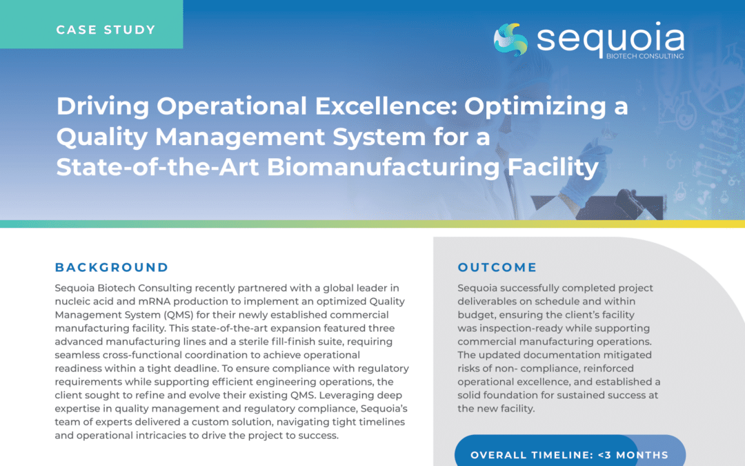 Driving Operational Excellence: Optimizing a Quality Management System for a State-of-the-Art Biomanufacturing Facility